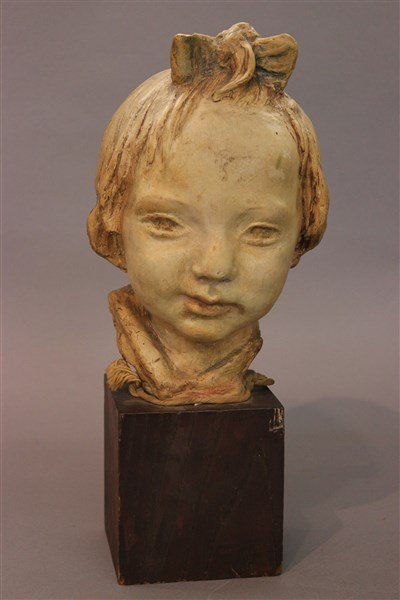 Head Study Sculpture Of Little Girl c.1930 (1 of 7)