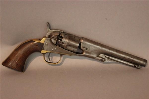 M1862 Colt Police Revolver 5 1/2" Barrel: M1862 Colt Police revolver with 5 1/2" barrel. Dimensions: 3 1/4" X 10 1/2" Serial no. 9170