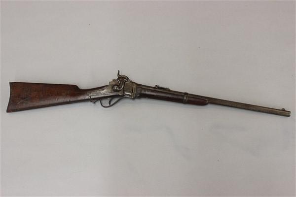 Sharps Carbine 50/70 Conversion: A Sharps Carbine 50/70 Conversion done after Civil War and Indian Wars. R.S. Lawrence Pat. April 12th 1853 C. Sharps Pat Oct. 5th , 1852 Dimensions: 5 1/2" X 39"Lserial number 74809
