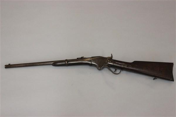 M1860 Spencer Carbine Civil War 52 Caliber: A M1860 Spencer Civil War Era Carbine 52 Cal. Boston, Mass. Serial no. 34156 Dimensions: 5 1/2" X 39"