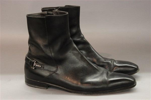 Mens Gucci Black Leather Boots Size 10 1/2: Mens Gucci black leather boots Size 10.5 US