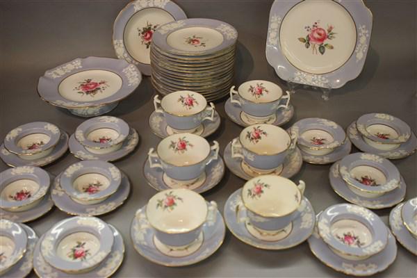 Copeland Spode "Maritime Rose" Porcelain Service: Copeland Spode " Maritime Rose" Porcelain Service. 50+ Pieces Total as seen in photograph preview. One 9" X 12" platter not photographed included.