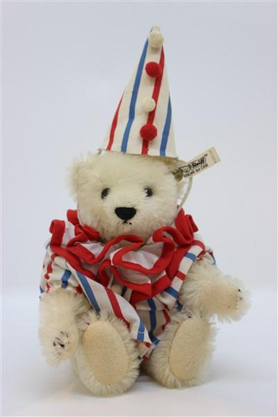 Clown Steiff Mohair Bear: A Steiff mohair clown bear. Dimensions: 8 1/2" height