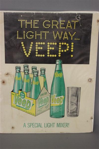 Veep Coca-Cola Advertising Sign: Veep Lemon Light, "The Great Light Way" Advertising sign. Dimensions: 20" X 16"