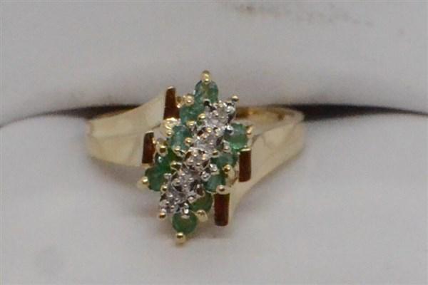 Emerald And Diamond Cluster Ring (1 of 3)