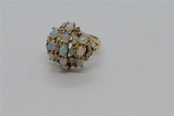 Large Ladies 14k Opal Cluster Cocktail Ring (1 of 4)