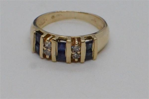 14k Diamond And Blue Sapphire Ring (1 of 3)