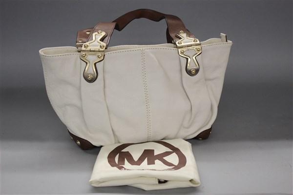 Michael Kors White And Brown Leather Handbag (1 of 6)
