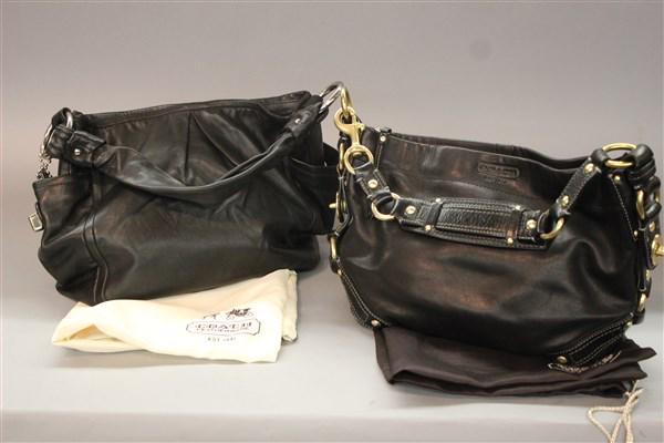 Two Black Leather Coach Handbags (1 of 6)