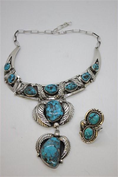 Alice Platero,Navaho Sterling Silver Turquoise Necklace (1 of 5)