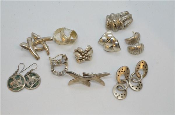 Estate Sterling Silver Earring Lot (1 of 2)