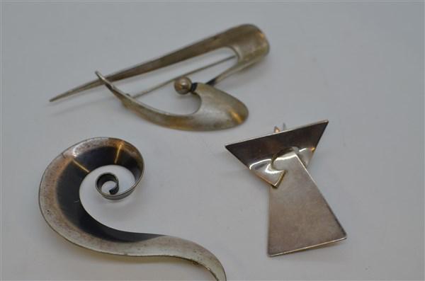 Modernist Design Sterling Silver Brooch Lot (1 of 2)