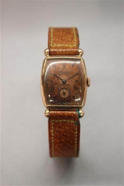 Vintage Gruen Curvex  Precision 14k Gold Mens Watch (1 of 4)