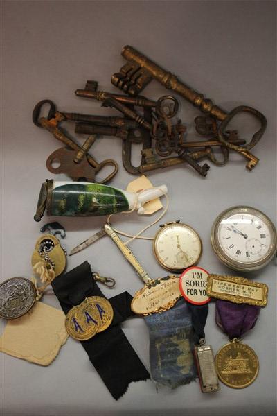 Estate Curious Lot, Medals, Keys, Watches.. (1 of 10)