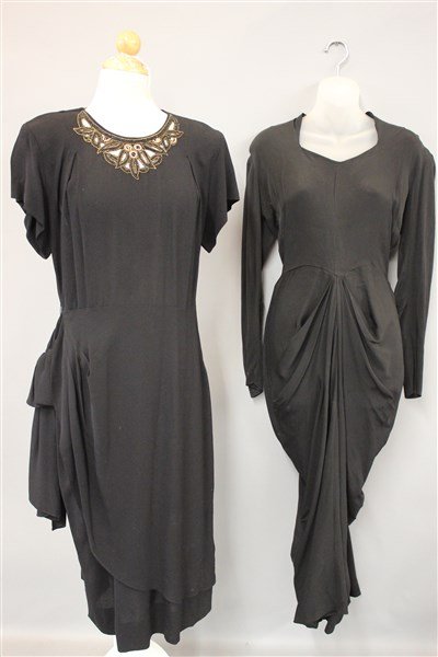 Two Vintage 1930's and 1940's Black Evening Dresses (1 of 5)