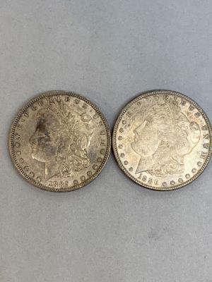 Two Morgan Silver Dollars (1 of 2)