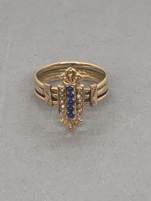 Antique 14k Rose Gold Sapphire Ring (1 of 3)