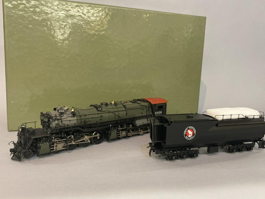 Challenger Imports HO Locomotive #2008 Brass Train: Challenger Imports Great Northern Railroad N-3 2-8-8-0 Vestibule Cab Version Loco #2008 Factory painted (Glacier Park). Catalog 2254.1. Samhongsa , Made in Korea with original boxCondition Report: No 