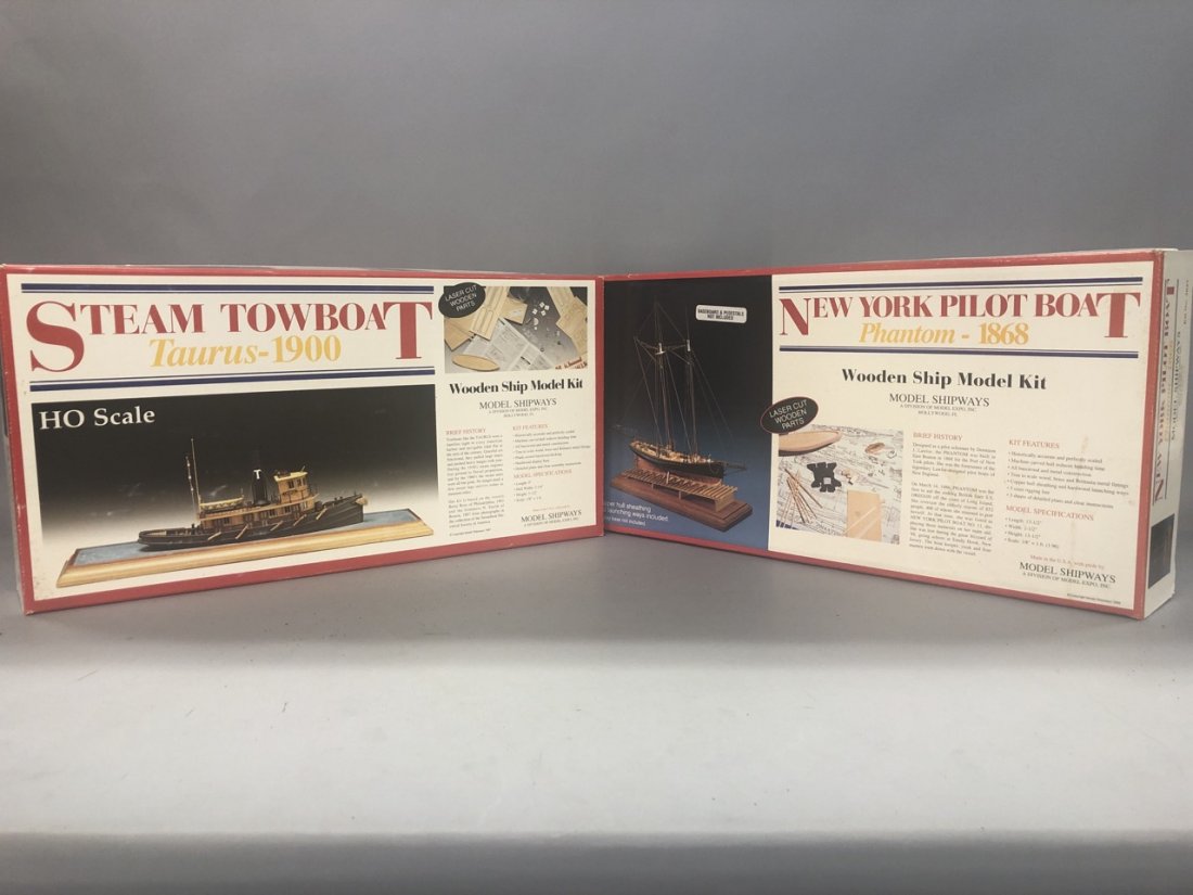 Model Shipways Steam Boat Models: 2pcs. Model Shipways. Steam tow boat Taurus – 1900 with New York pilot boat phantom – 1868. As seen in photograph preview. Complete, undone.