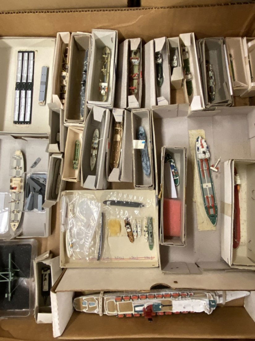 Twenty-Three (23) German Ship Models: A collection of approximately twenty-three (23) German or Danish scale ship models. Most made of metal and in original boxes. Top shelf quality.