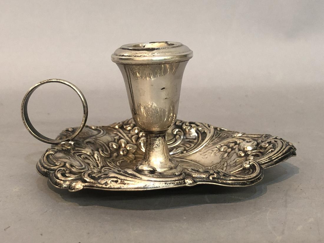 Sterling Silver Repousse Candle Stick (1 of 4)