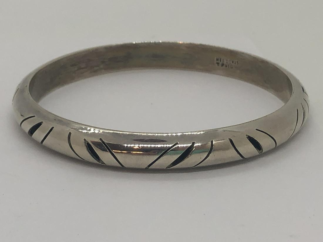 Vintage Mexican Bangle Bracelet, Sterling Silver (1 of 3)