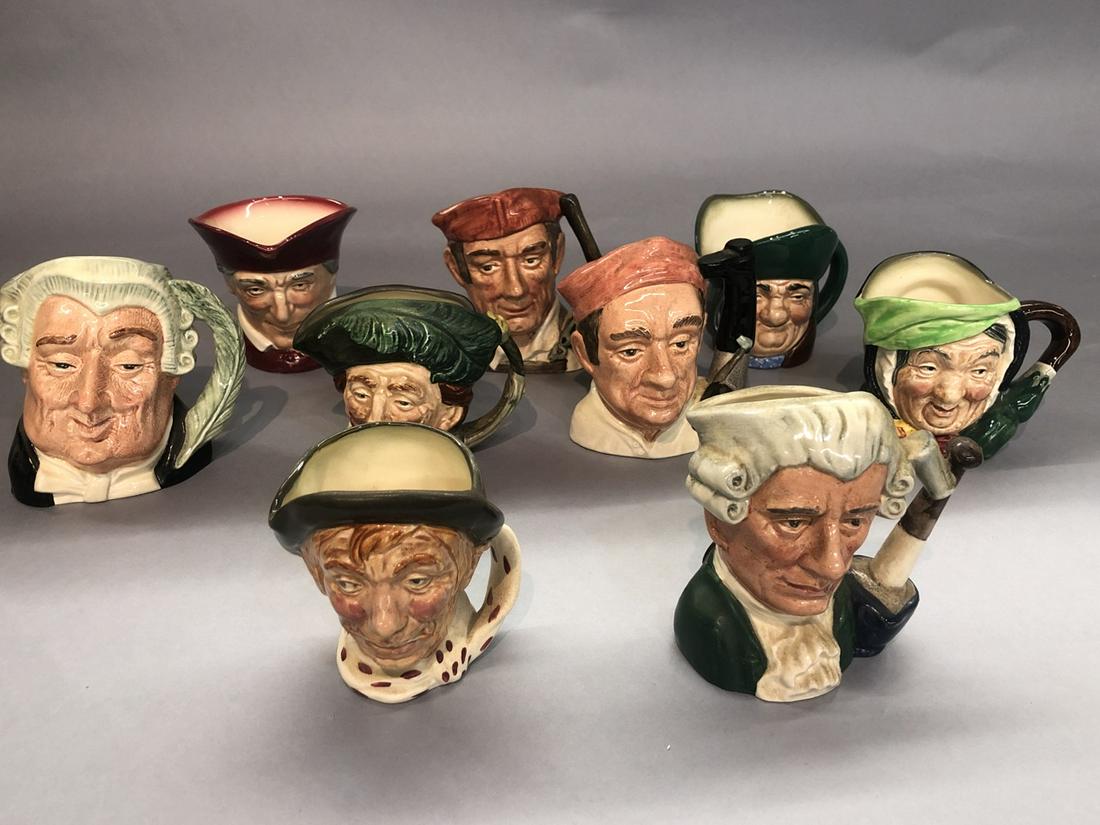 Eight (8) Royal Doulton Miniature Toby Mugs: Eight (8) Royal Doulton Miniature Toby Mugs 3-4" heights.