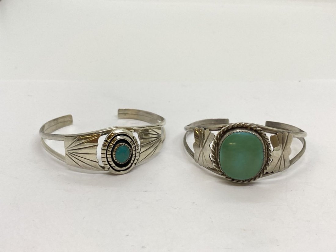 Two (2) Southwest Indian Turquoise Bracelets (1 of 3)