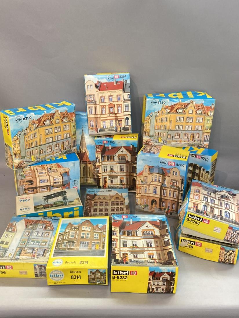 Fifteen (15) German Kibri HO Scale Models: Fifteen (15) German Kibri HO Scale Models. New/Old Stock Boxed. Please note all model lots are undone however boxes may show wear and tear, rips or discoloration. Please see photograph preview or call