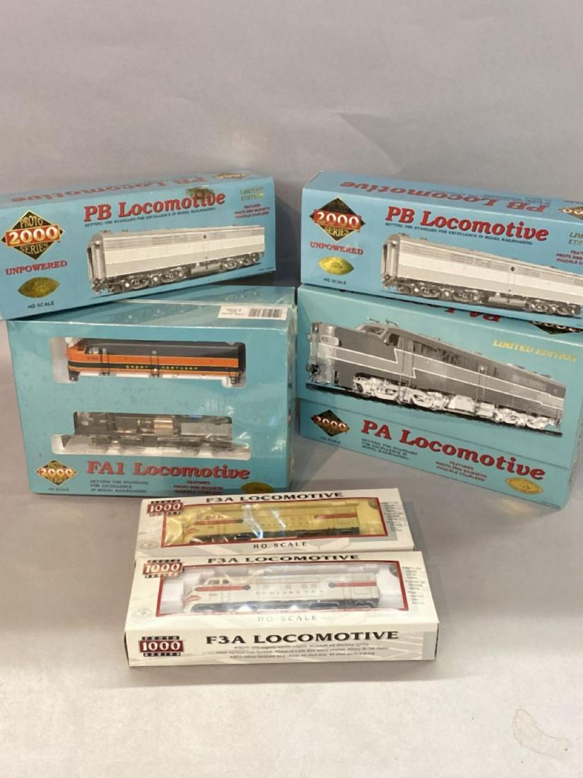 Seven (7) Piece Proto 2000 Series Locomotive Trains: Seven (7) Piece Proto 2000 Series Locomotive Trains. Ho Scale, new in box.
