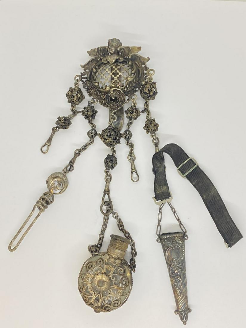Antique Victorian Silver Chatelaine Necklace (1 of 5)