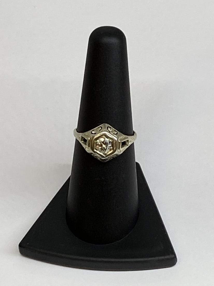 14k White Gold Edwardian Style Ring: Edwardian style 14k white gold ring. Size 8Total weight: 2.6 grams