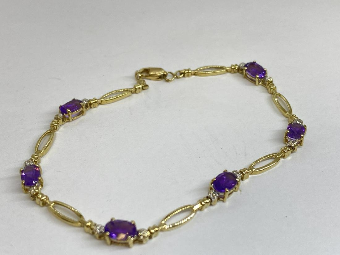 14K Gold And Amethyst Bracelet (1 of 3)