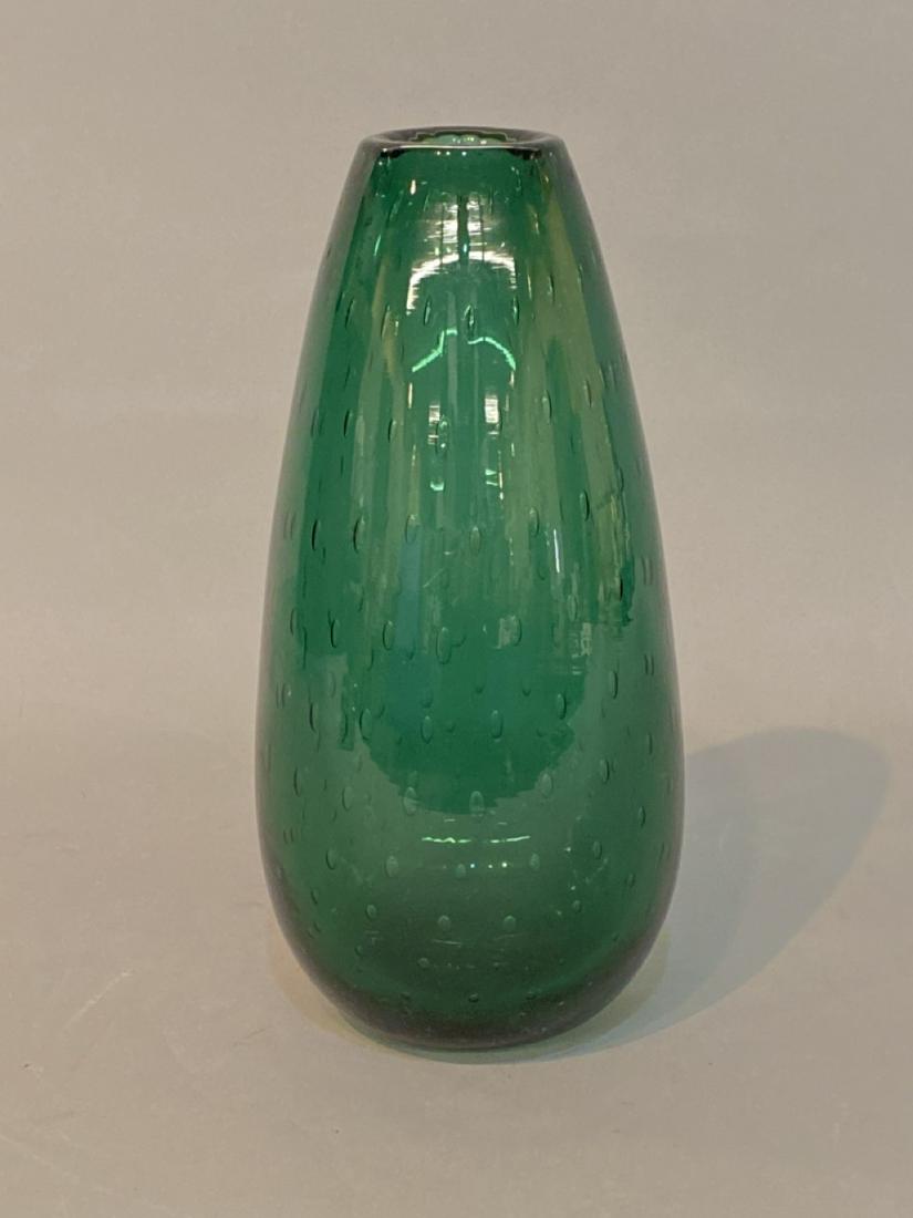 Mid Century Green Art Glass Vase (1 of 3)