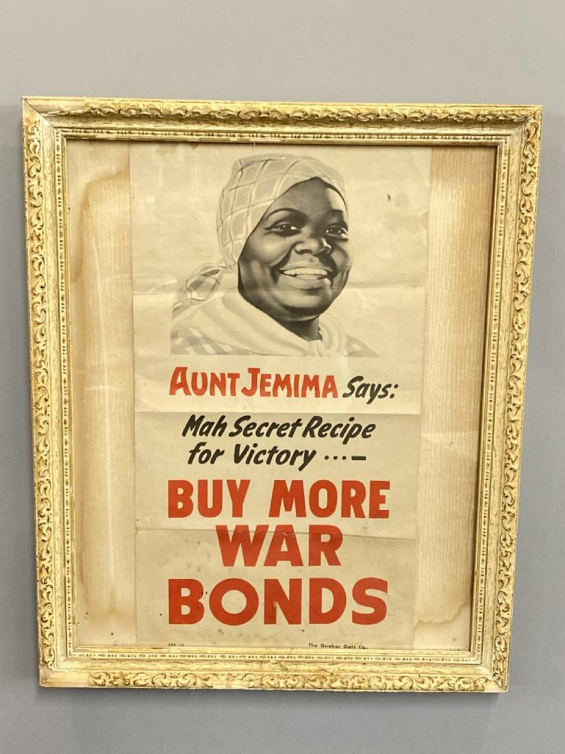 Rare WWII Aunt Jemima Black Americana War Bonds Poster (1 of 3)