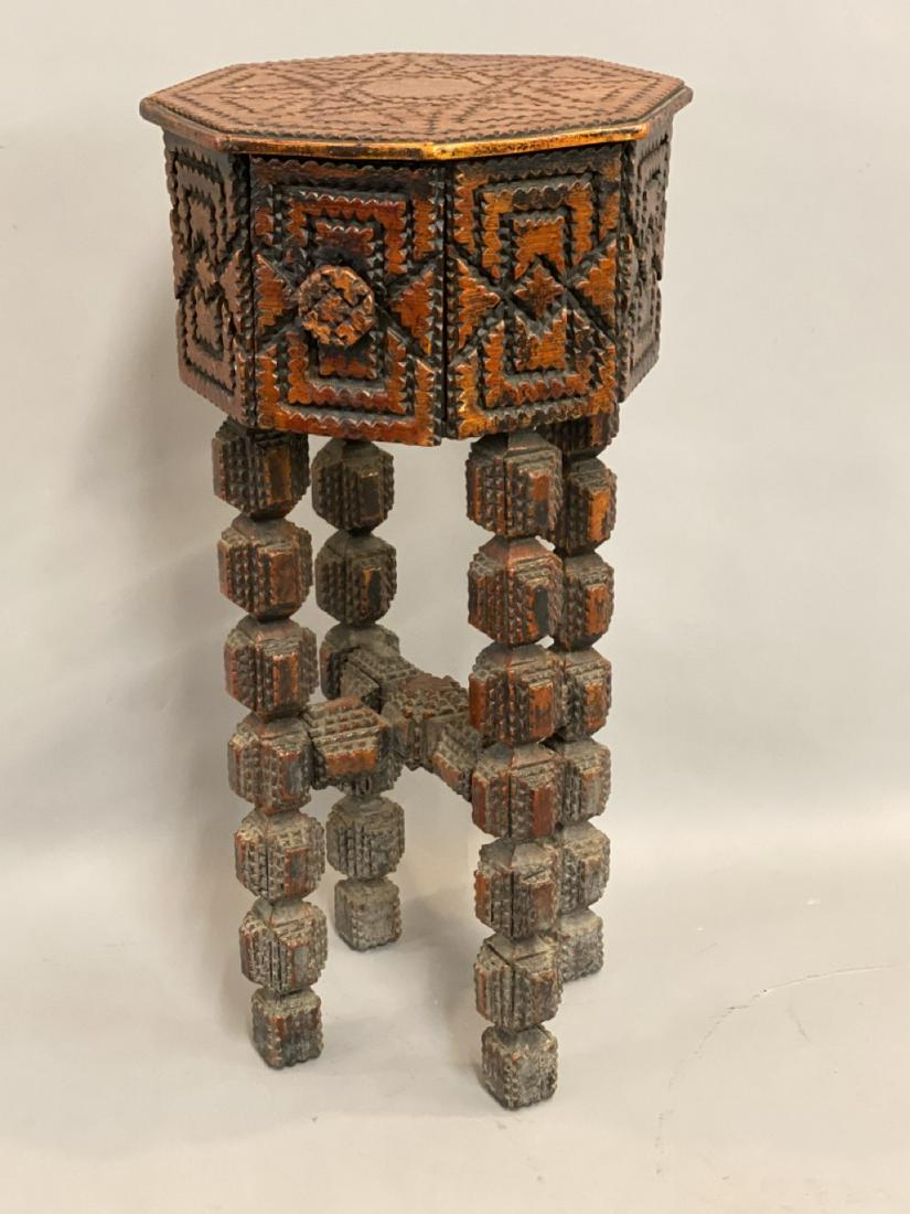 Michael Lavery Single Drawer Tramp Art Table (1 of 5)