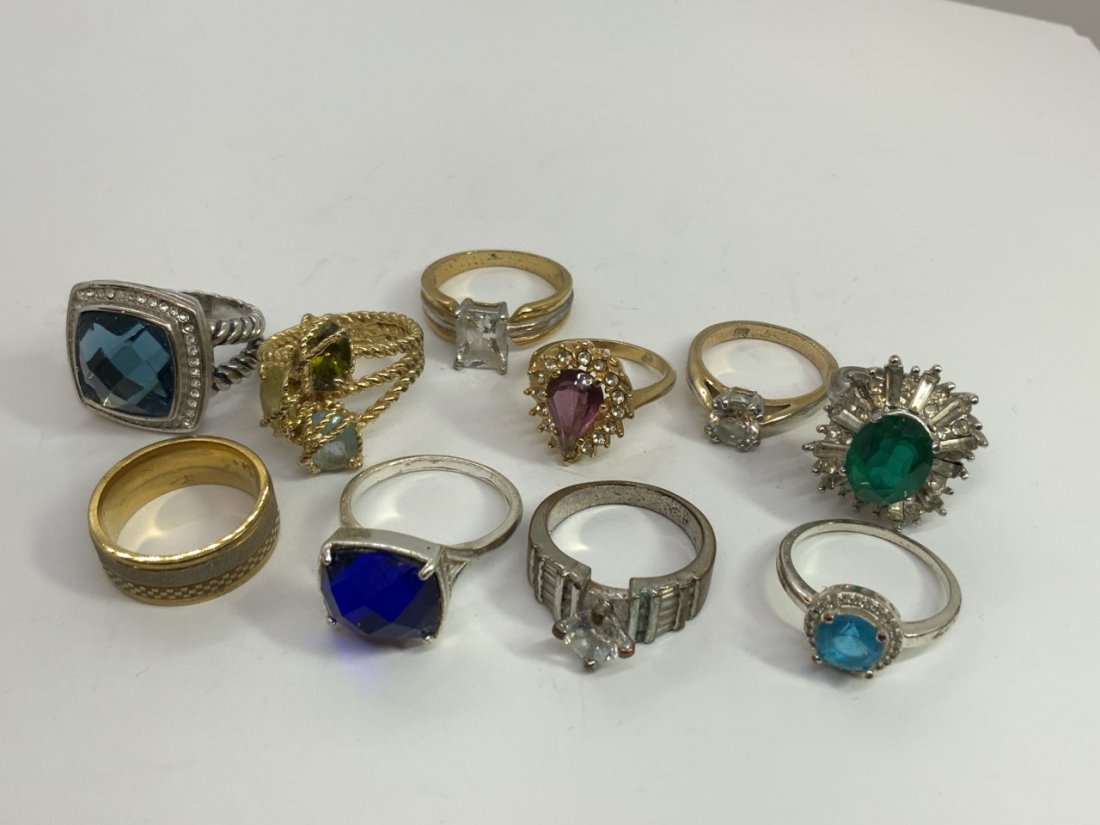 Ten (10) Piece Costume Jewelry Rings Lot (1 of 2)