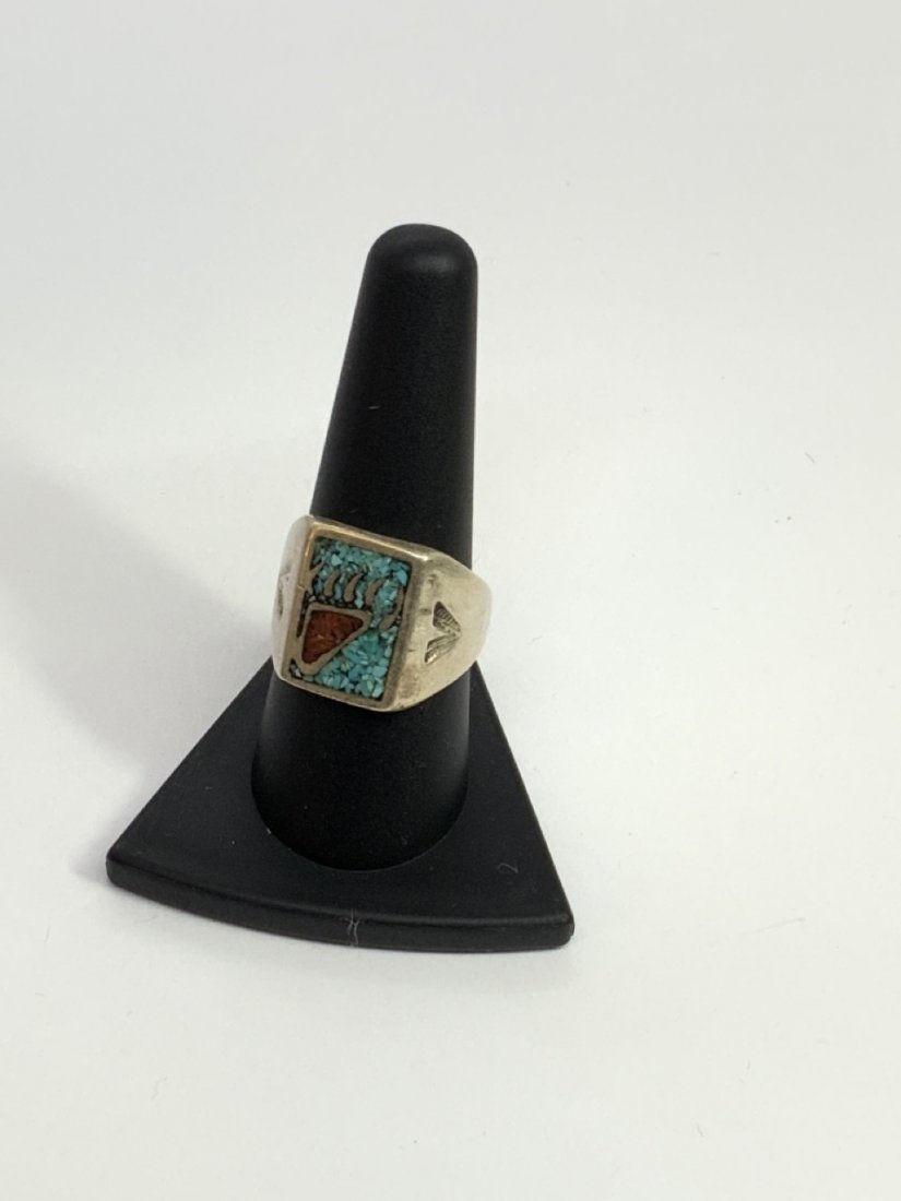 American Indian Bear Claw Silver Ring (1 of 2)