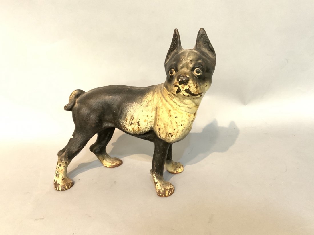 Antique Cast Iron Bulldog Doorstop: Antique cast iron bulldog doorstop.Dimensions L 9 1/2"h X 10"w X 4"d