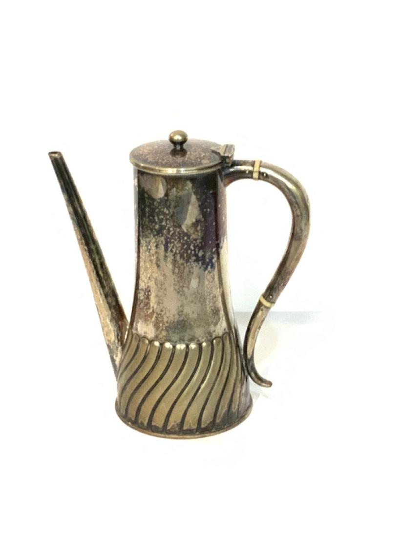 Tiffany & Co. Makers Espresso/Coffee Pot: Tiffany & Co. Makers 7927 1 Pint espresso or coffee serving pot. Silver plated with bone spacers in handle Dimensions: 6 1/2" X 6" X 3 1/2"