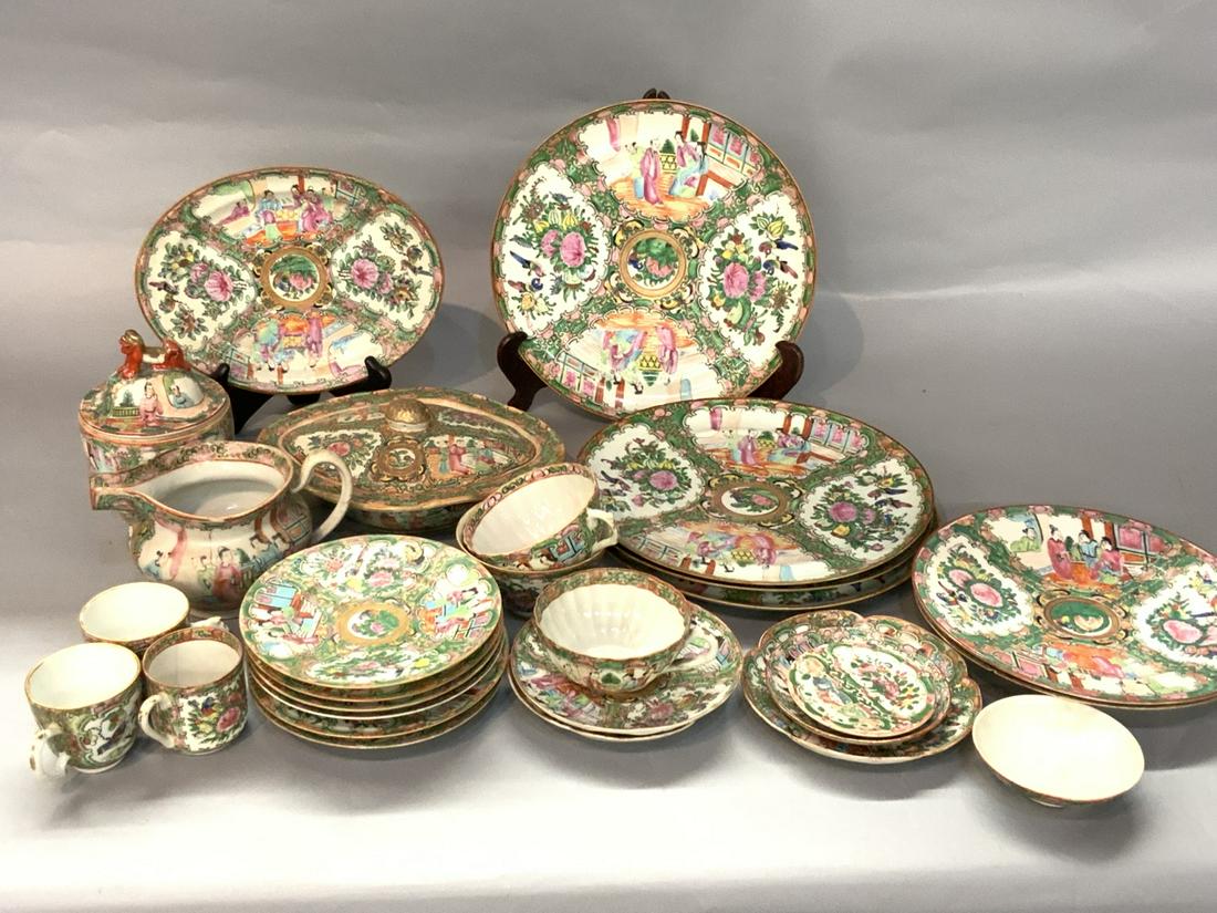 Chinese Famille Rose Porcelain Group (1 of 5)