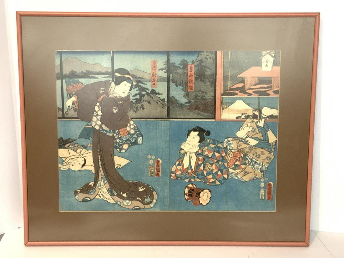 19th c. Japanese Woodblock Print (1 of 3)