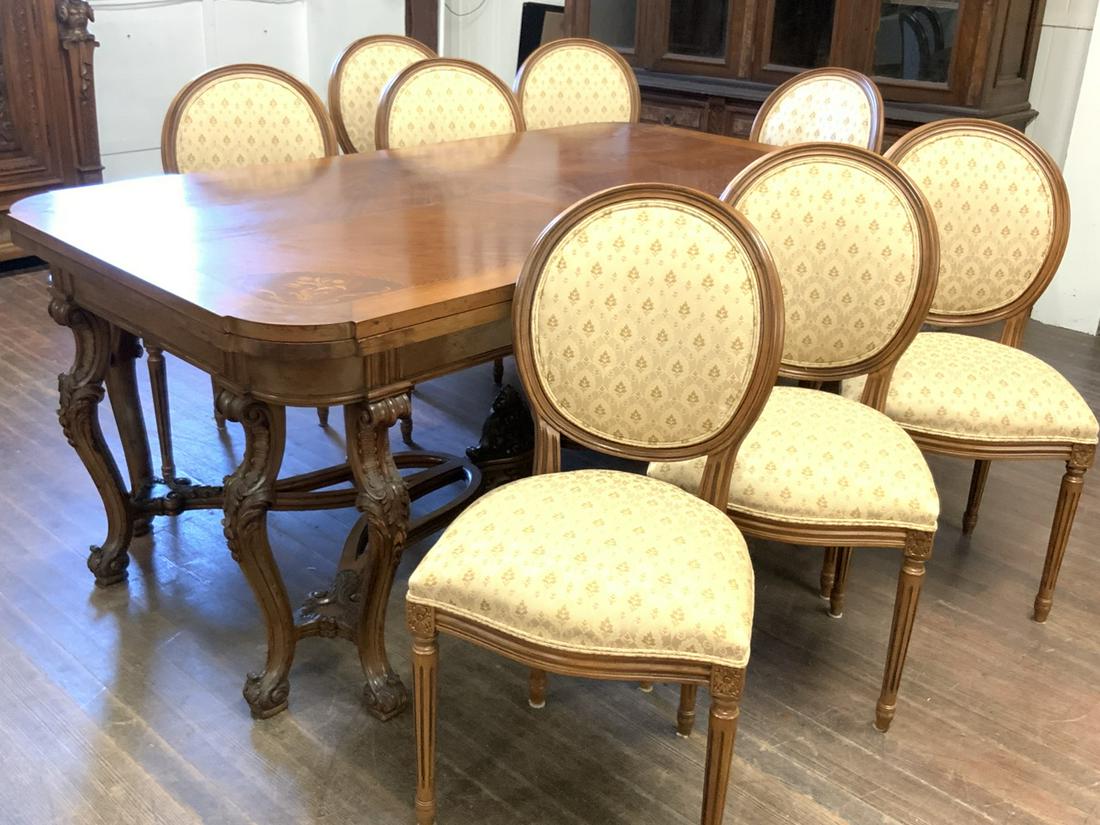 French Louis XVI Style Dining Table w/ Chairs (1 of 8)