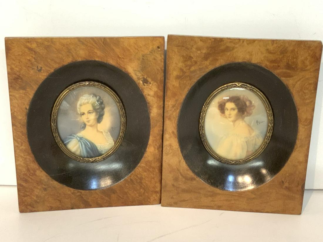 Miniature Oil Portraits Pair (1 of 2)