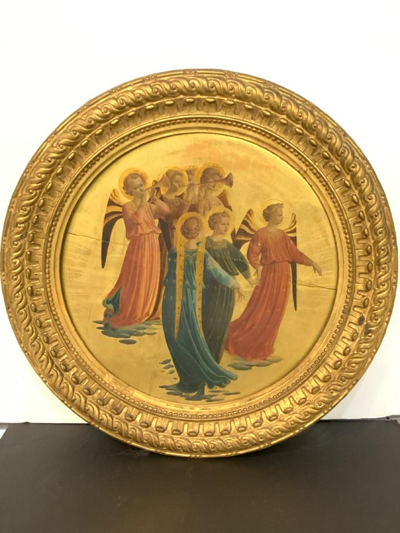 19th C. Italian "Angels Rejoicing" Painting (1 of 5)