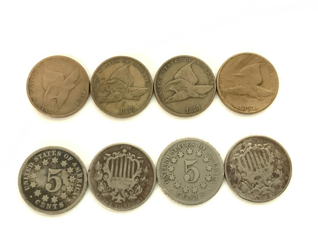 U.S. Flying Eagle Cents And U.S. Shield Type Nickels (1 of 2)