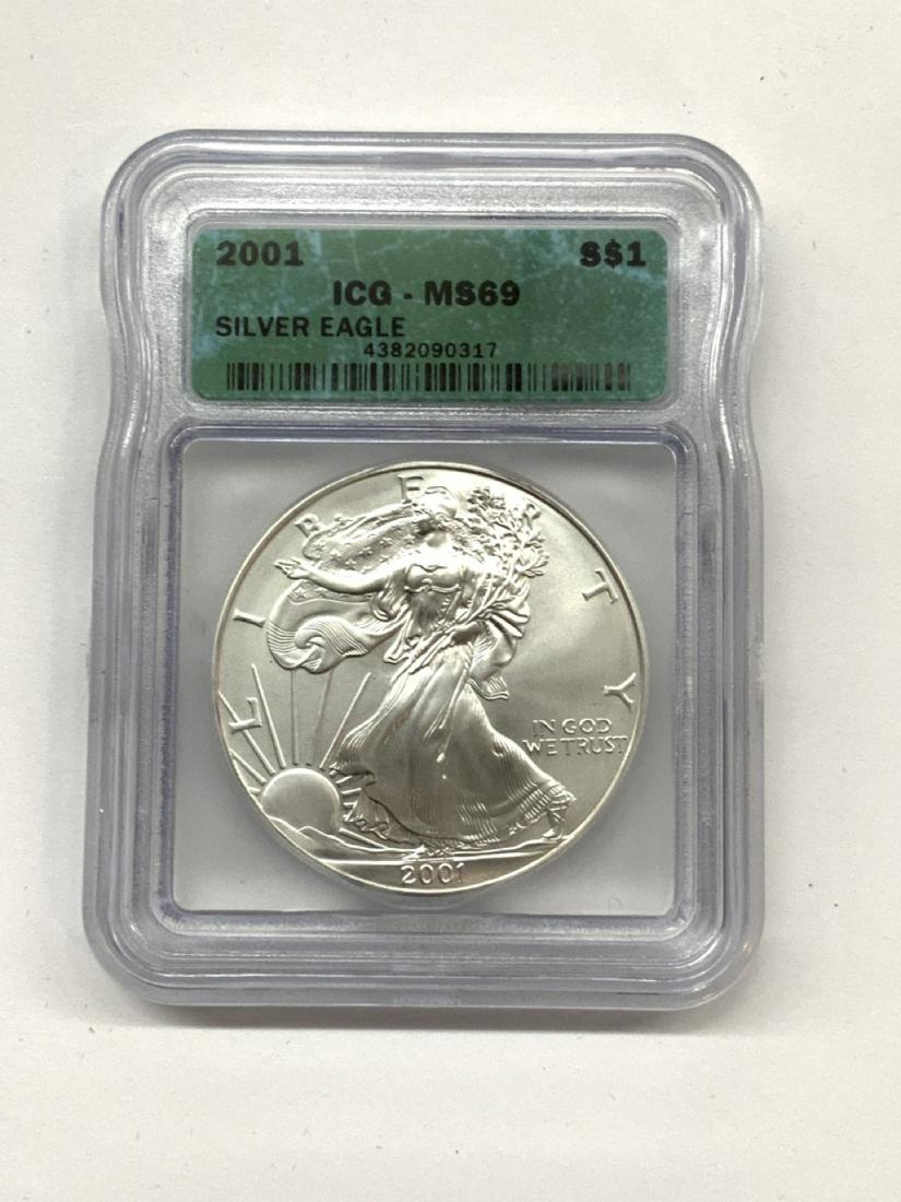 2001 MS69 $1 American Silver Eagle Dolla (1 of 2)