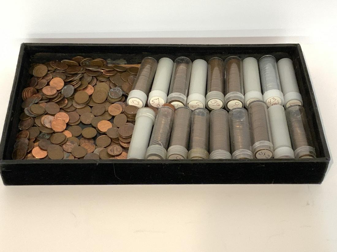 Eighteen (18) Rolls ++ Estate Wheat Back, Memorial Cent: Eighteen (18) Rolls ++ Estate Found Wheat Back pennies with additional compiled loose Wheaties and Memorials cents.
