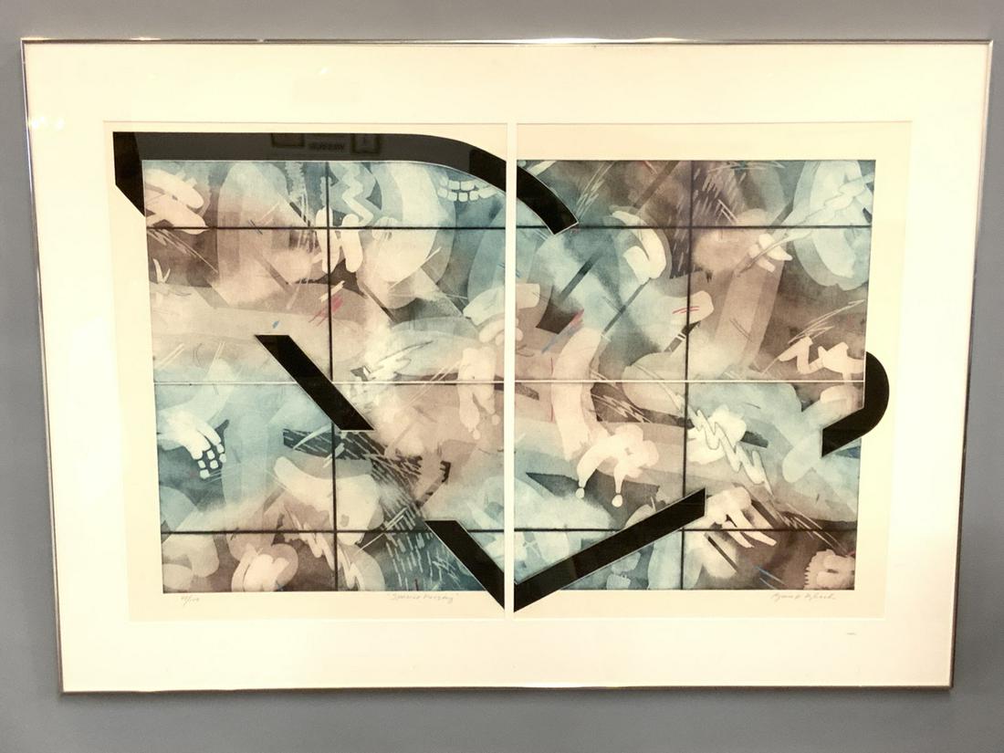Bruce Bleach (American, b.1950): Bruce R. Bleach (American, b.1950)Titled: Spacial PassingEtching number 48/100Dimensions: 44 1/2" X 62 1/2" Provenance: Part Of The Cushman & Wakefield Corporate Art Collection.