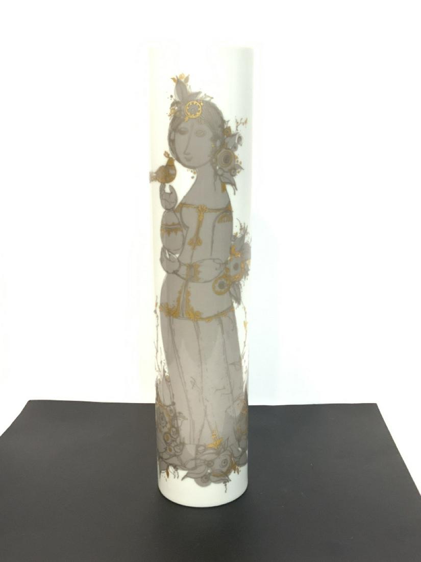 Bjorn Winblad Rosenthal Studioline Vase: Bjorn Winblad, Rosenthal Sudioline cylinder form porcelain vase. Made in Germany. Dimensions: 14"h X 3 1/4"d